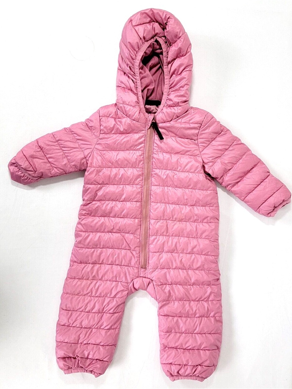 Primary Lightweight Puffer Snowsuit pink size 12-18 months
